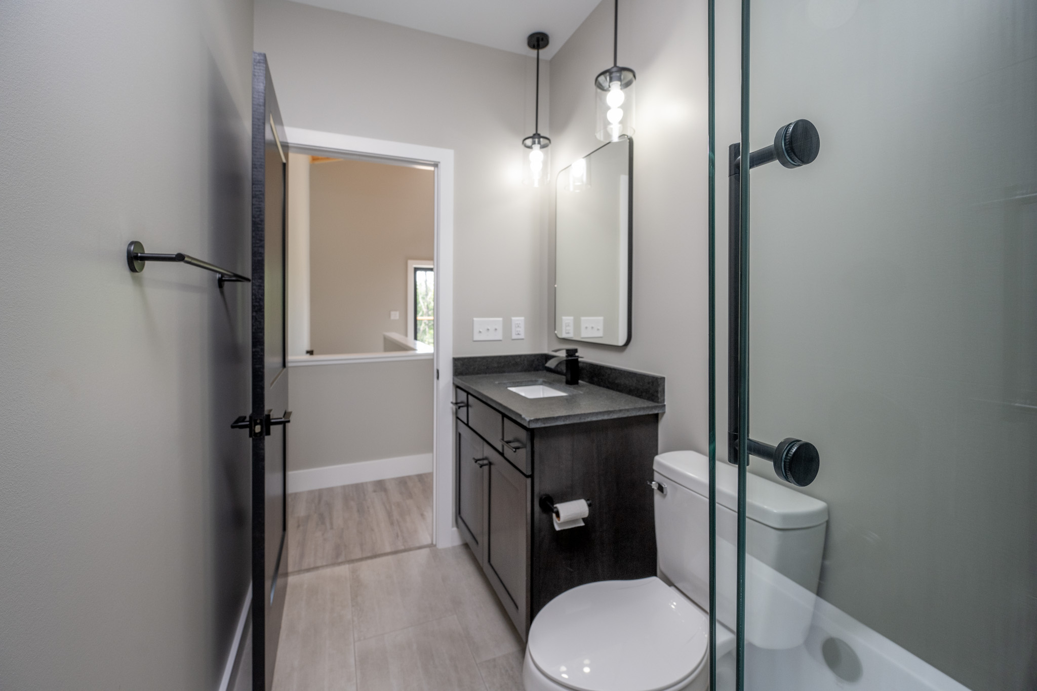 Mill Creek & Company Custom Build Homes Garrett County Daisy Drive Bathroom with Glass Shower